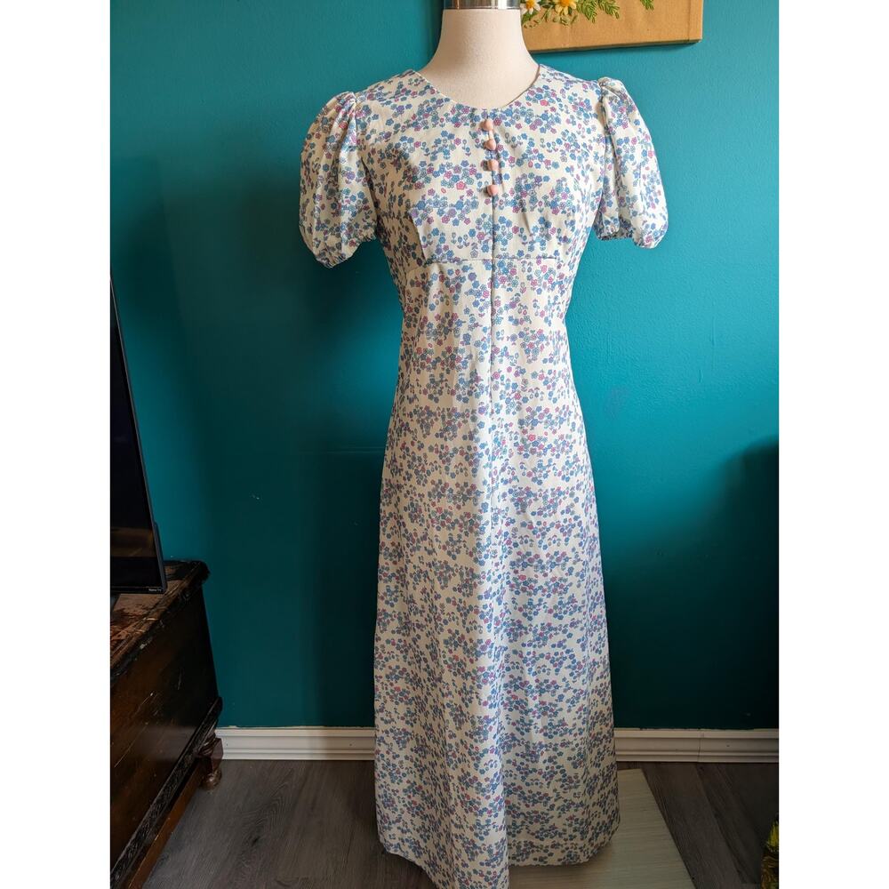 Women's 1970s Volup Maxi Dress Prairie floral mod boho hippie